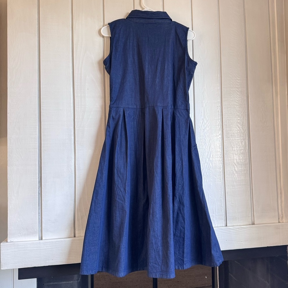 Bimba Denim Pleated Midi Dress - Picture 2 of 6